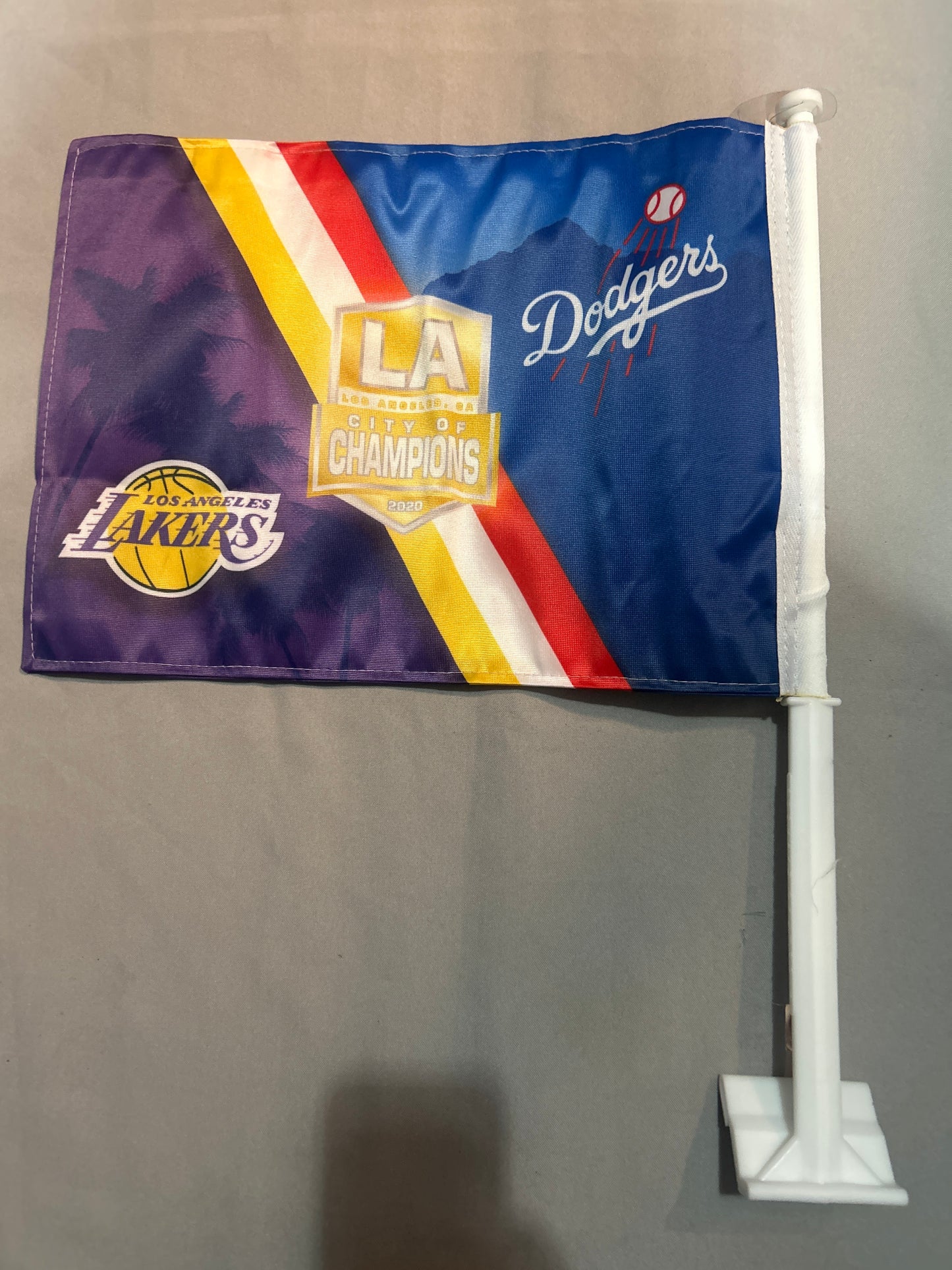 Los Angeles Dodgers / Lakers MLB / NBA 2020 Champions Car Flag