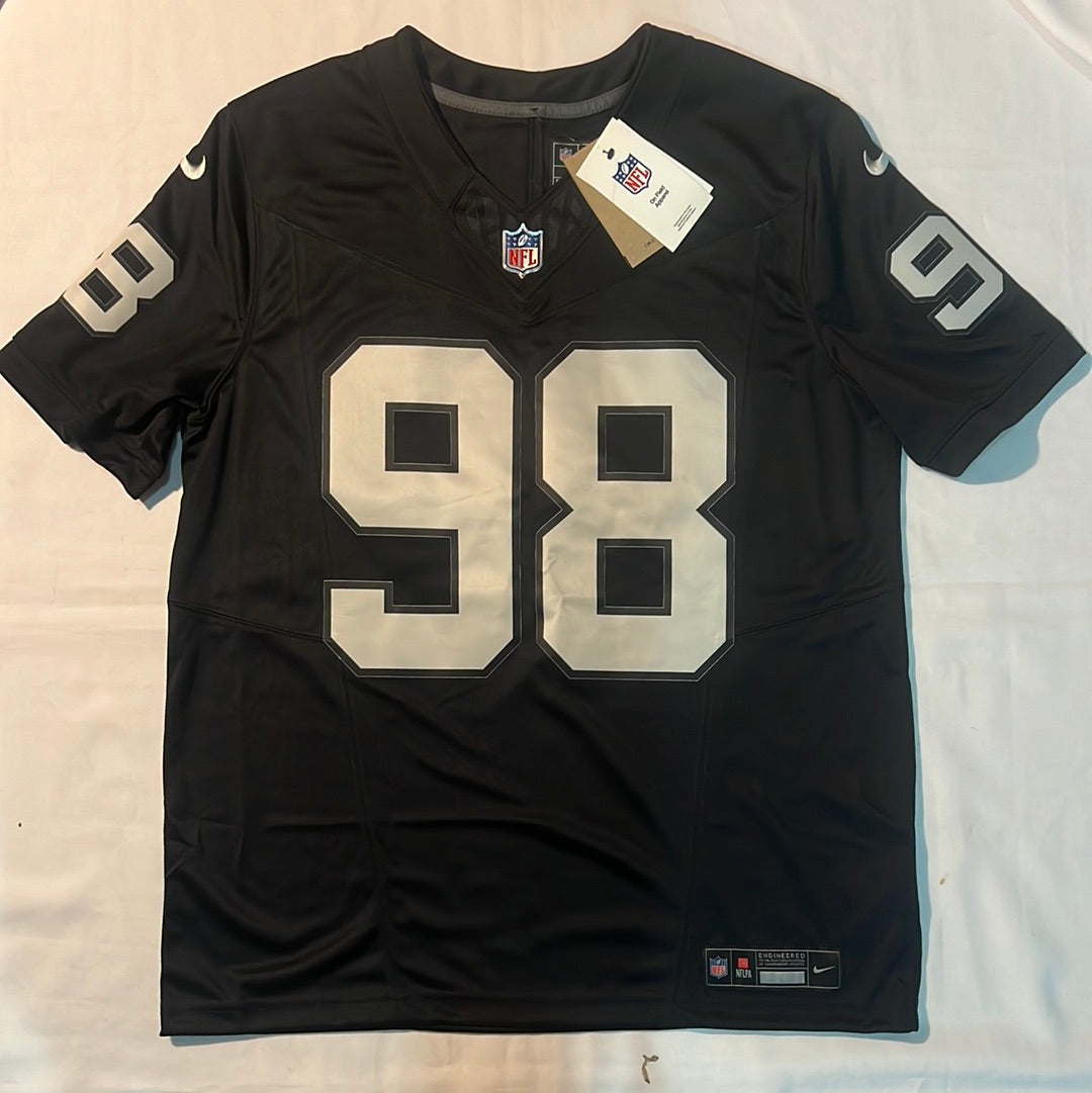 Las Vegas Raiders NFL Nike #98Maxx Crosby Vapor F.U.S.E. Limited Edition On Field Mens Jersey