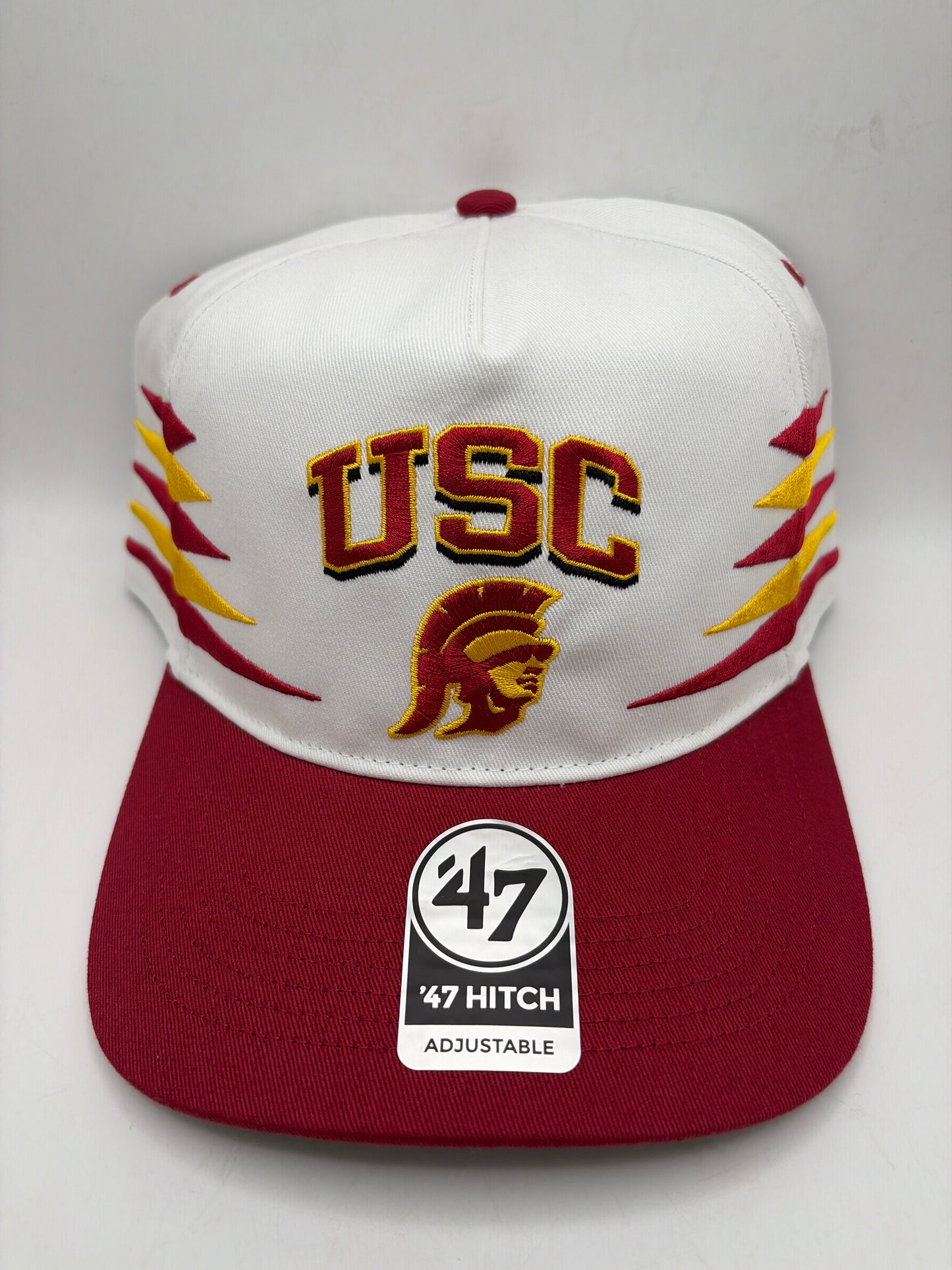 USC Trojans White Diamond Cut Collegiate 47HITCH Adjustable Hats