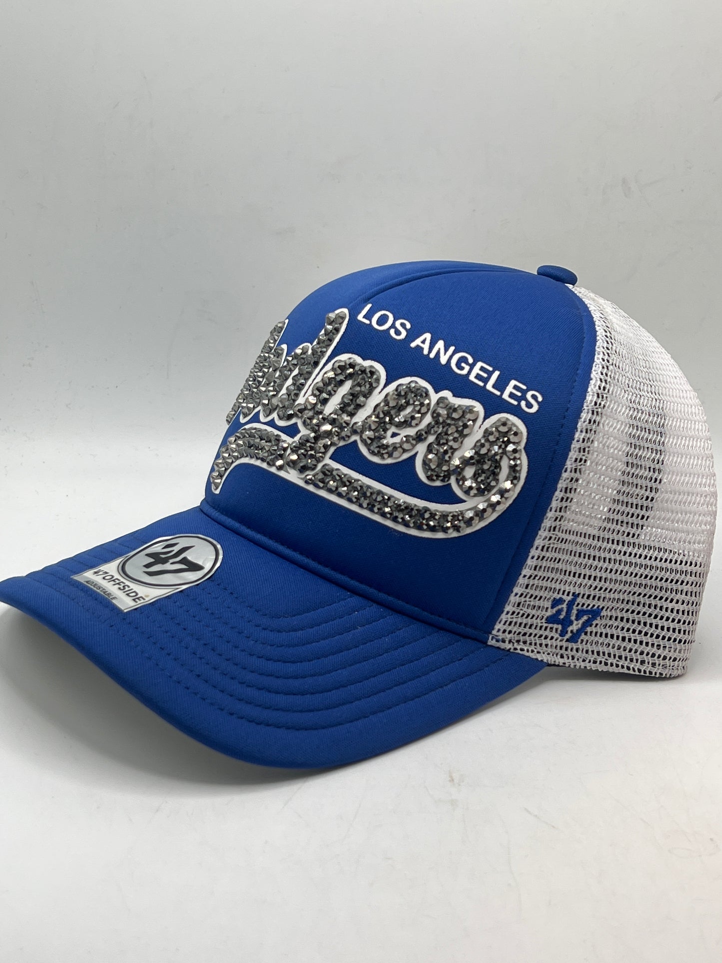 Los Angeles Dodgers MLB 47 Offside Up Logo Bedazzle Royal Blue Adjustable Trucker Hat