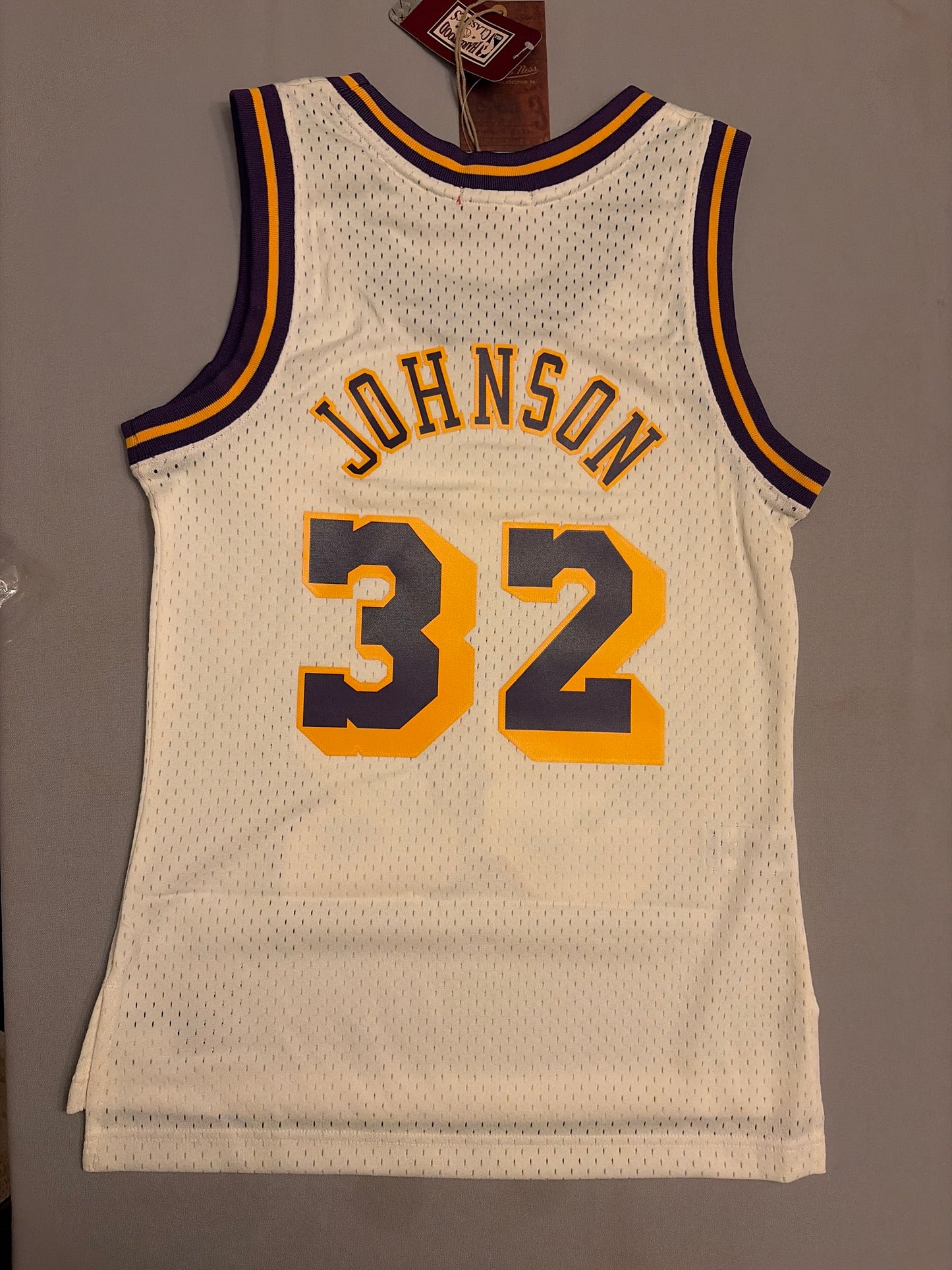 Los Angeles Lakers NBA Mitchell & Ness Hardwood Classics #32 Magic Johnson HWC Swingman Women Jersey