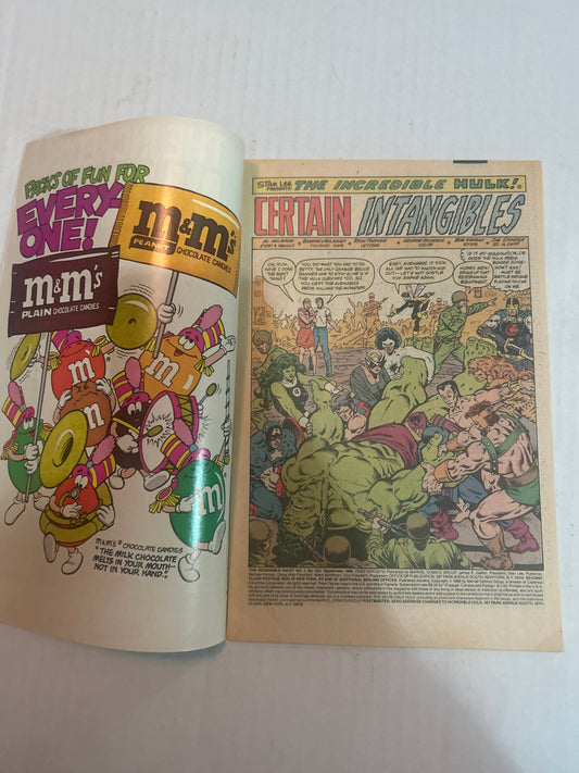 The Incredible Hulk #323 by Marvel Comics Group "The Vision - - Trapped within the body of the Hulk!" "Certain Intangibles" Marvel 25th Anniversary Comic Book