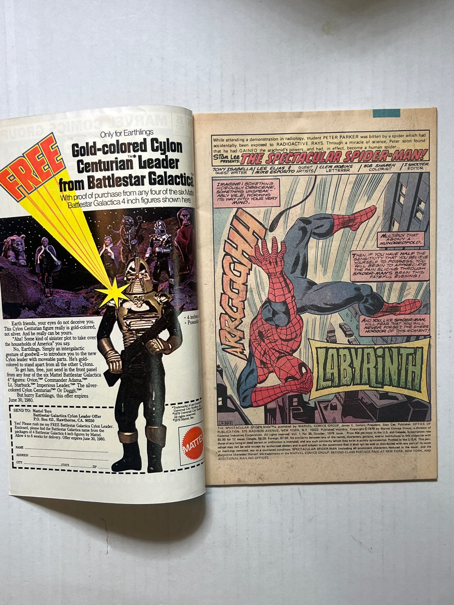 Peter Parker The Spectacular Spider-Man by Marvel Comics Group “Who Dares enter the Labyrinth!” #35 Oct 1979 Comic Book