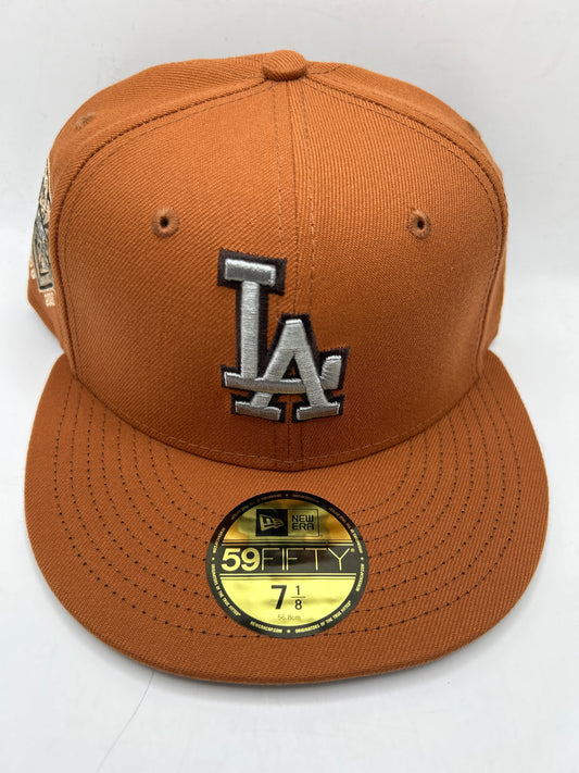 Los Angeles Dodgers MLB "50TH Anniversary 1958-2008" Patch New Era 59Fifty Silver Fox Fitted Hat