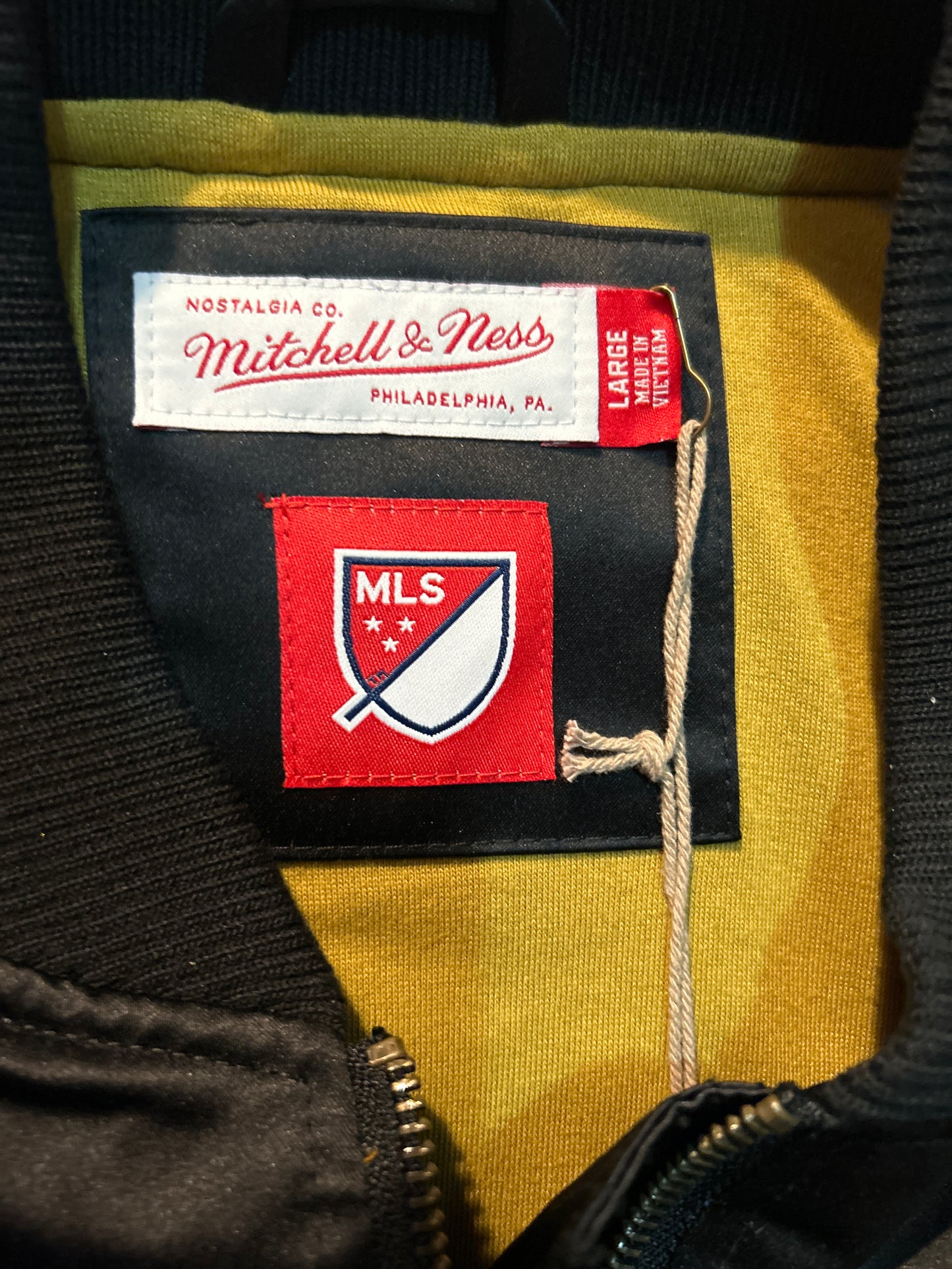 Los Angeles LAFC MLS Mitchell & Ness Lightweight Satin Men Bomber Jacket