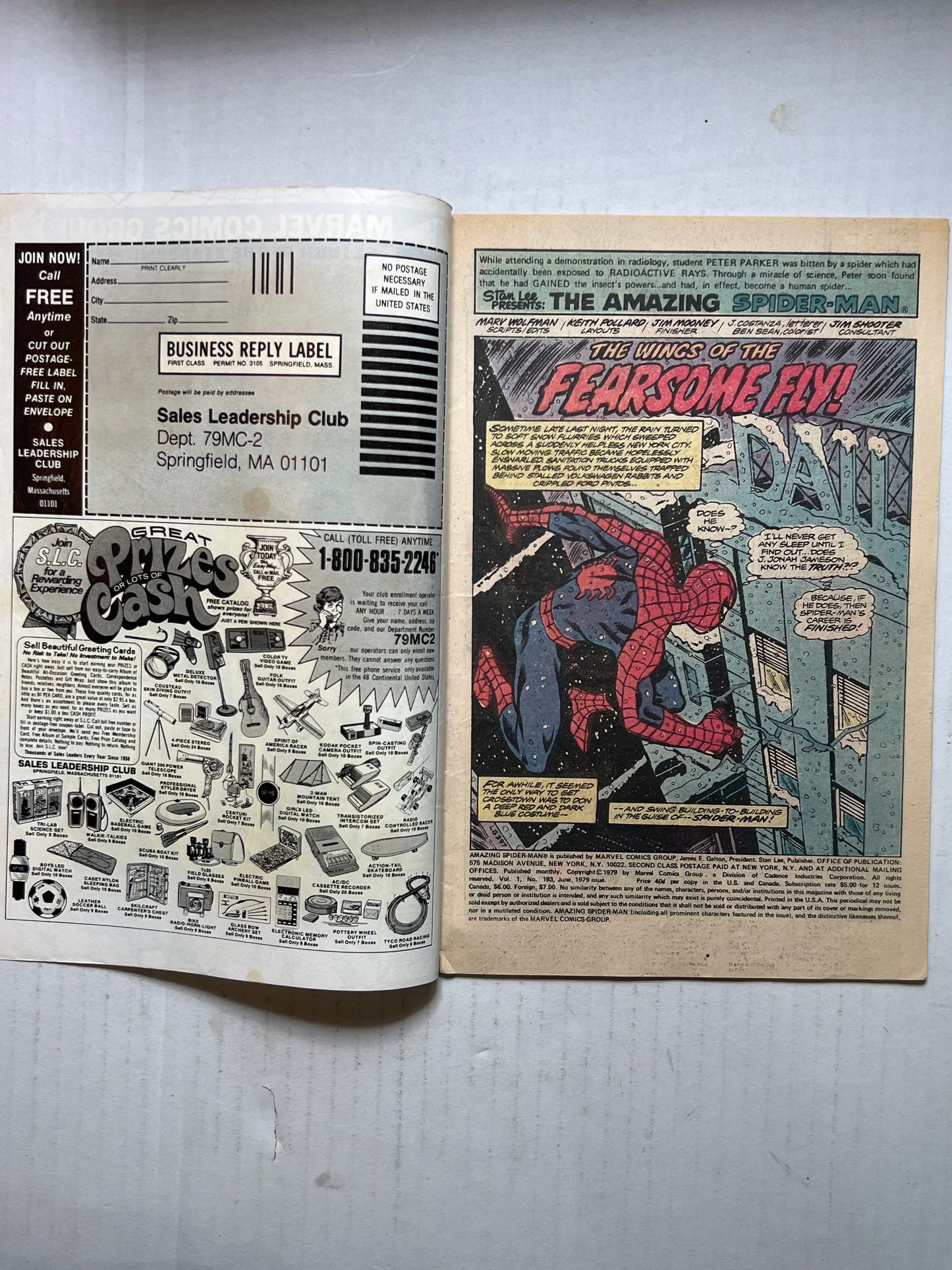 The Amazing Spider-Man By Marvel Comics Group “Return of the Fearsome Fly!” #193 1979 Comic Book