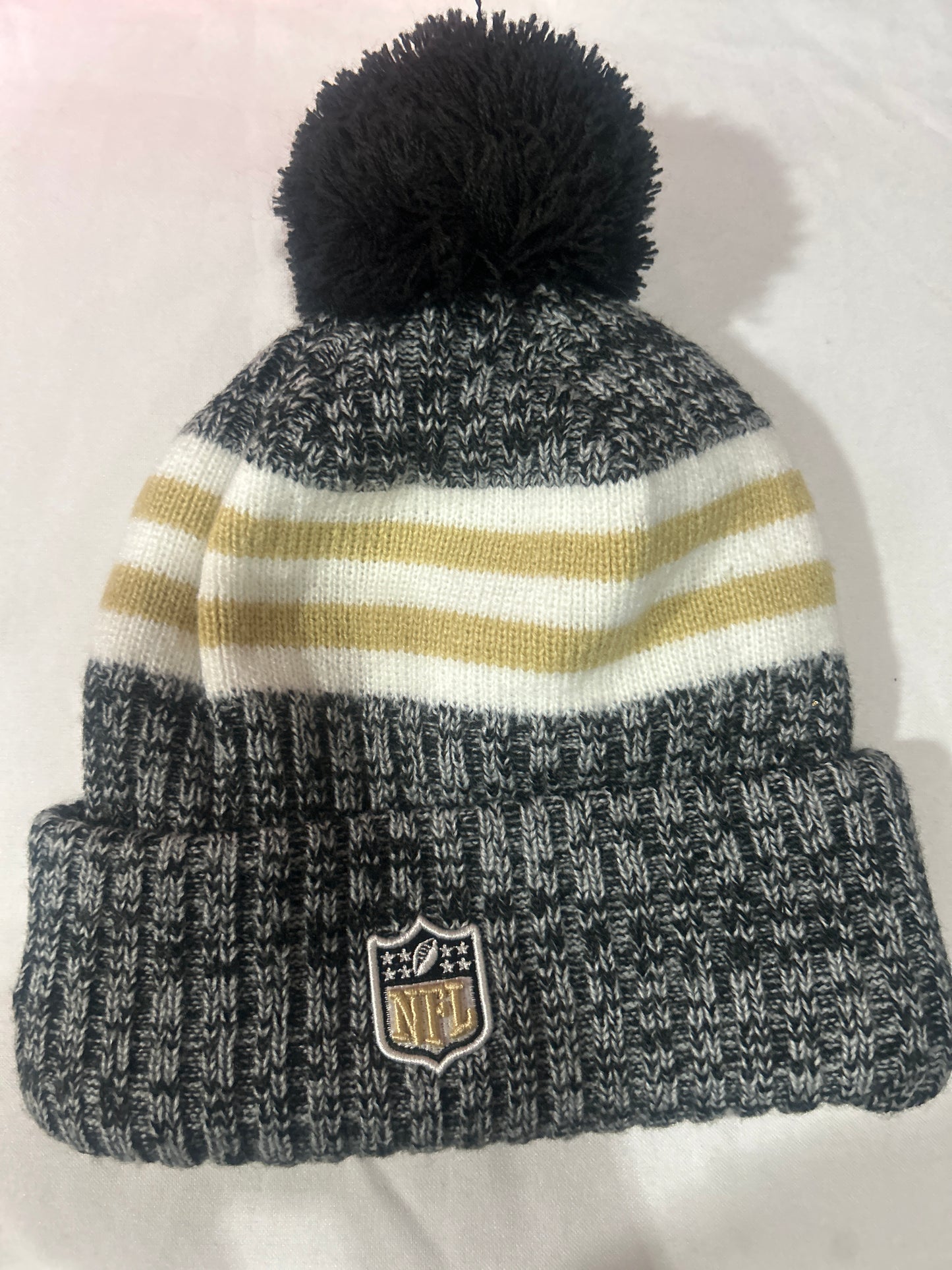 New Orleans Saints NFL New Era One Time Removable Pom Knit Beanie
