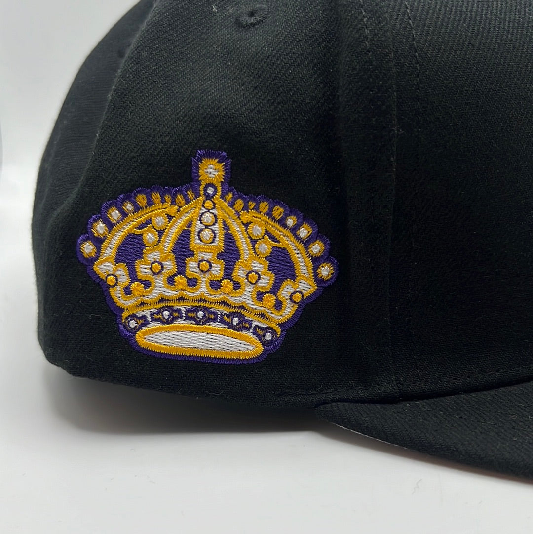 Los Angeles Kings NHL Mitchell & Ness Nostalgia Co 1904 Liberty Fit Rounded Shape with Retro Crown Logo on side panel Snapback