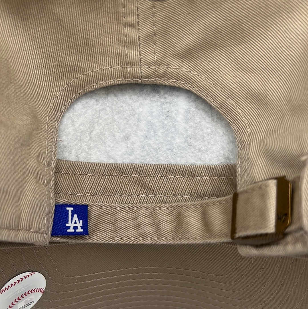 Los Angeles Dodgers MLB 47Clean Up Genuine Merchandise Khaki/Royal Blue Adjustable Hat