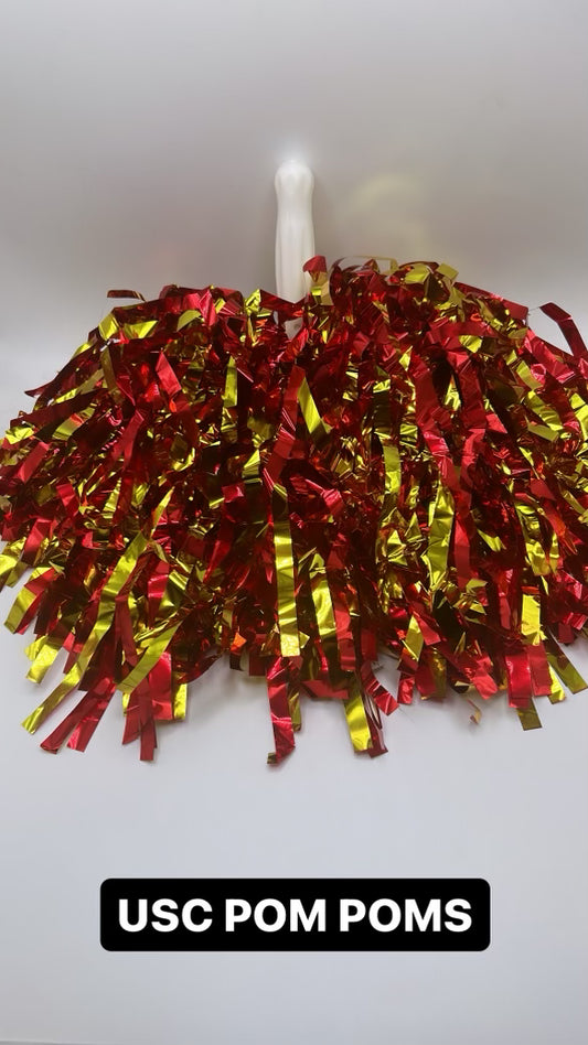 USC Trojans PAIR of Pom Poms