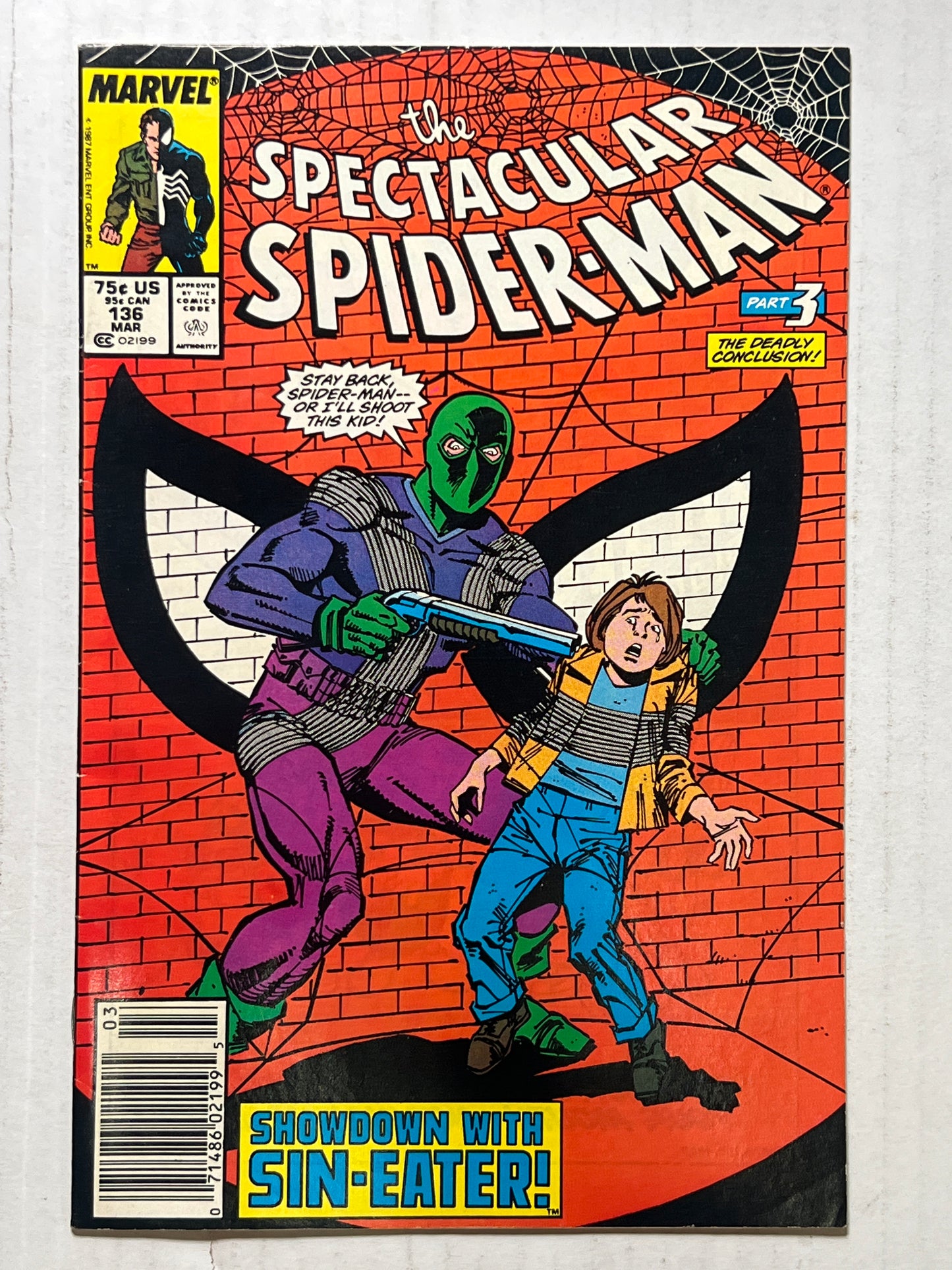 The Spectacular Spider-Man by Marvel Comics Group “The Deadly Conclusion!” Part 3 #136 Mar 1987 Comic Book