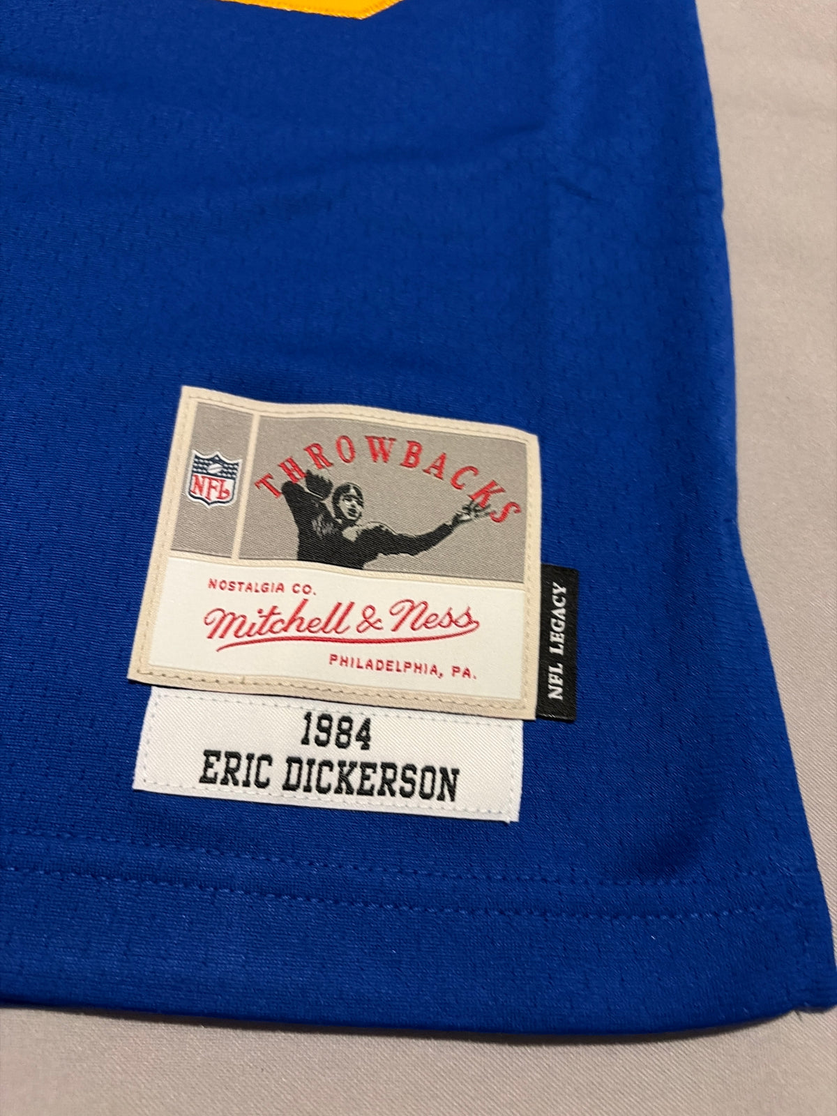 Los Angeles Rams NFL #29 Eric Dickerson Mitchell and Ness Men 1984 Throwback Legacy Collection Jersey