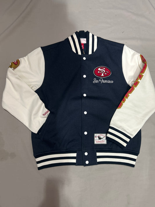 San Francisco 49Ers NFL Mitchell & Ness Washed Fleece Varsity Jacket