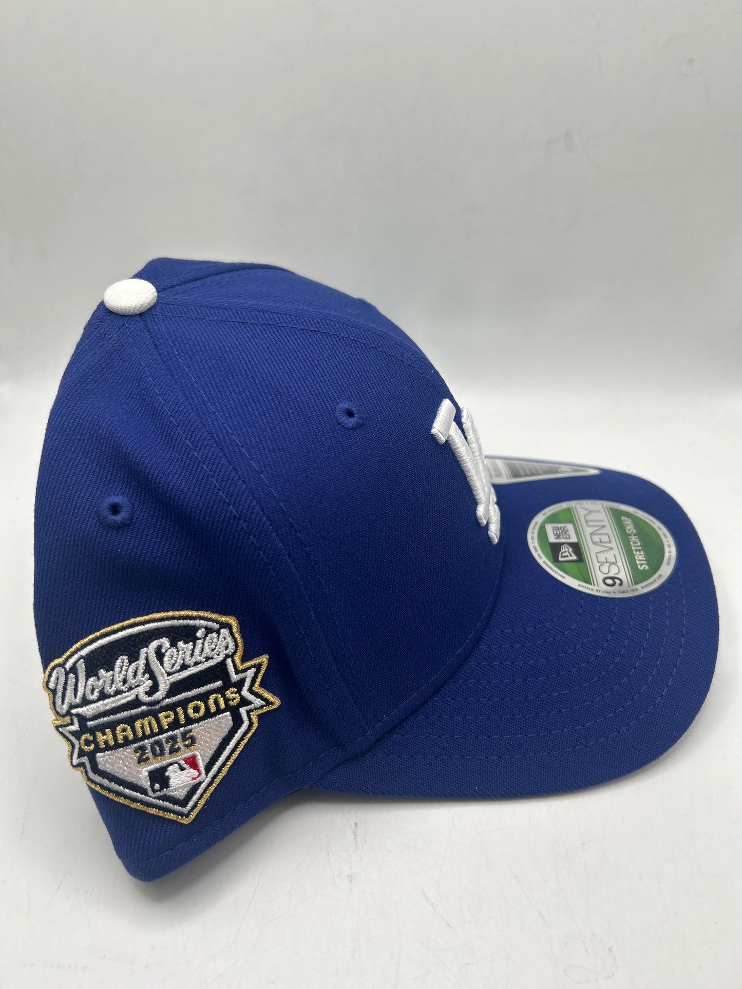 Los Angeles Dodgers MLB New Era 9Seventy 2025 World Series Side Embroidered Artwork Stretch-Snap Hat Classic Royal Blue
