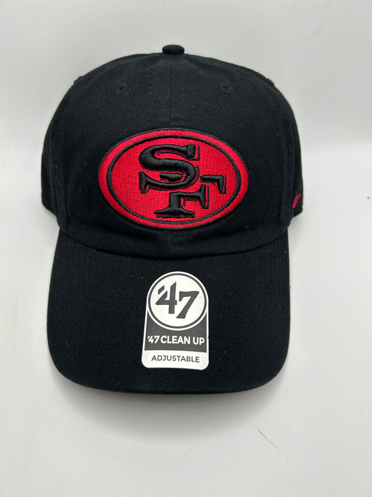 San Francisco 49ers NFL 47CleanUp Black/Red Adjustable Hat