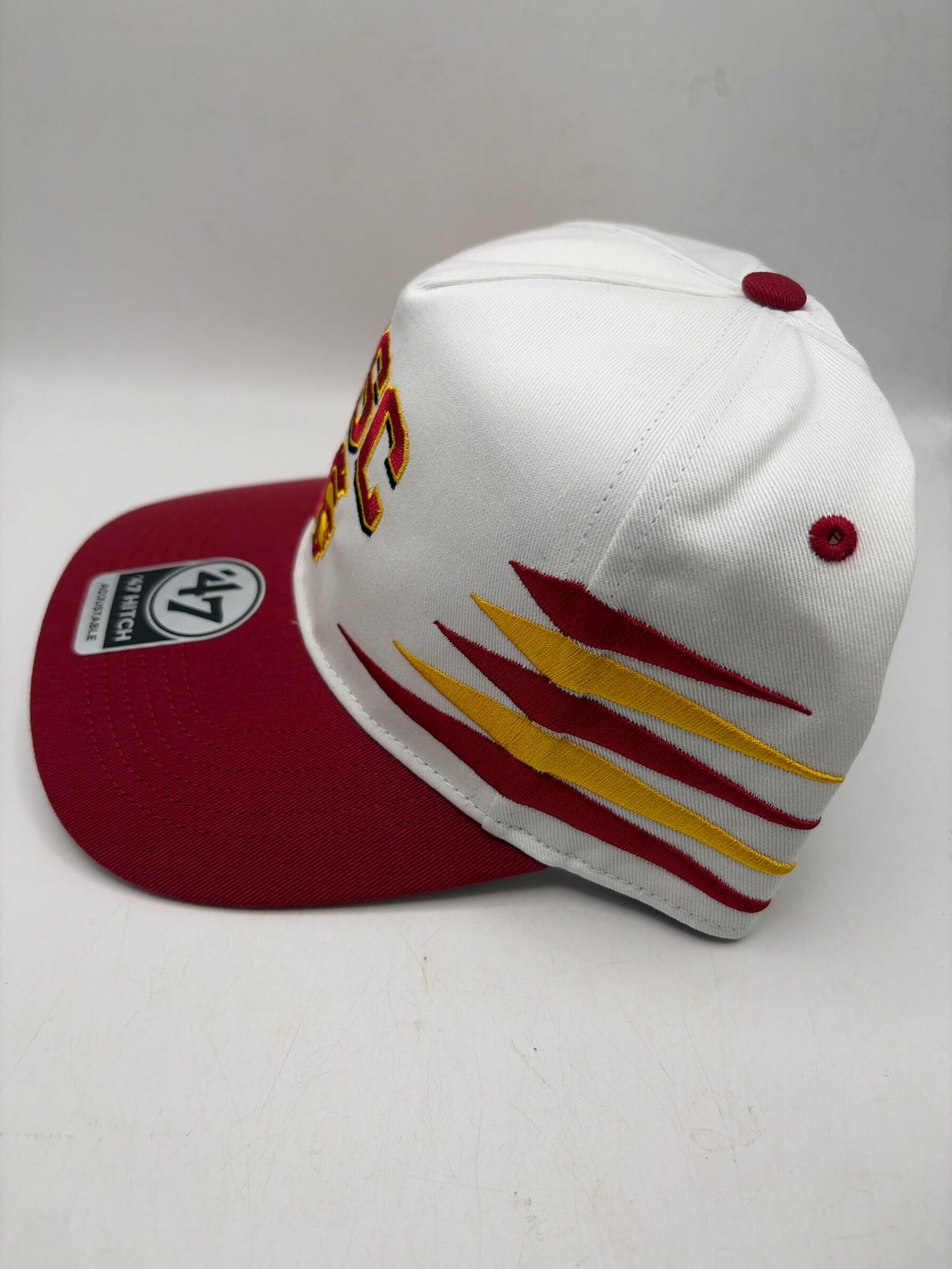 USC Trojans White Diamond Cut Collegiate 47HITCH Adjustable Hats