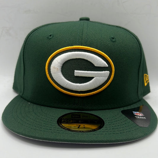 Green Bay Packers NFL New Era 59Fifty Official Team Headwear Classic Logo Fitted Hat