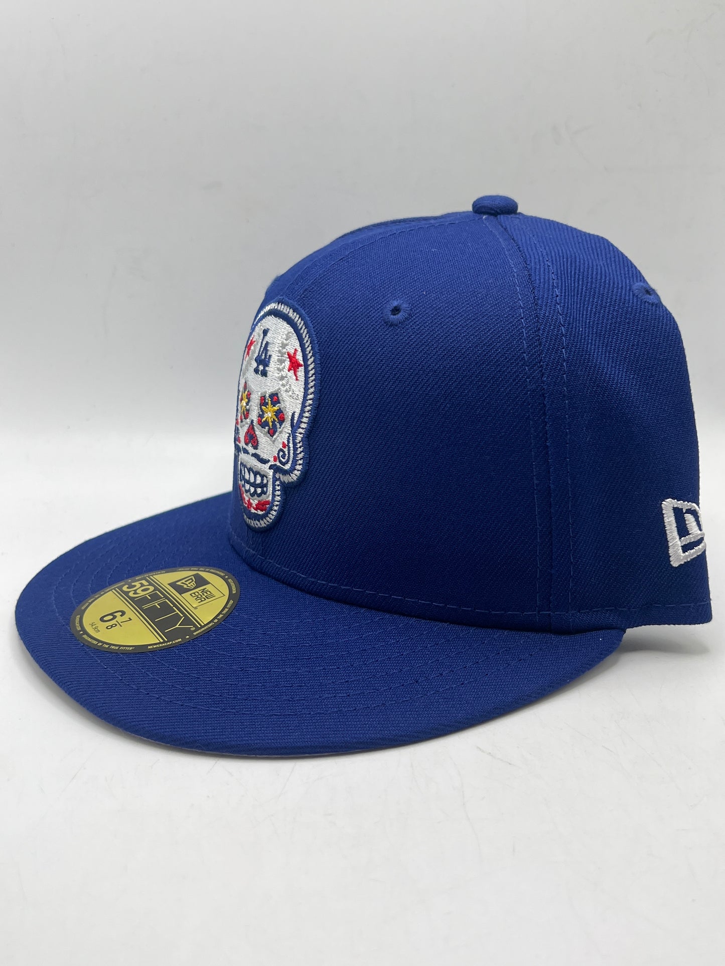 Los Angeles Dodgers MLB New Era 59Fifty Genuine Merchandise Sugar Skull-Red Stars Royal Blue Fitted Hat