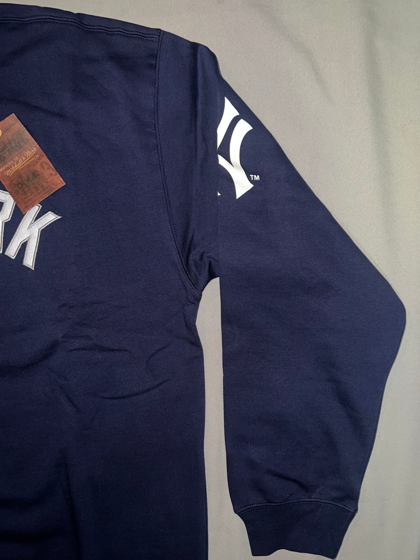 New York Yankees MLB Mitchell & Ness Genuine Merchandise Current Logo There and Back Fleece Crew