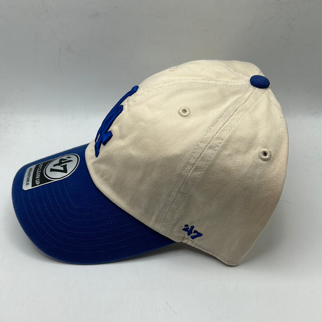 Los Angeles Dodgers MLB 47Clean Up Genuine Merchandise Off White/Royal Blue Adjustable Hat