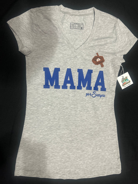 Joes Sports World “MAMA Por Siempre” Shortsleeve V-Neck T-Shirt - Heather Grey