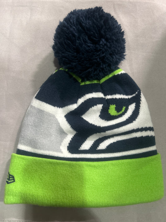Seattle Seahawks NFL Logo Knit Pom Beanie