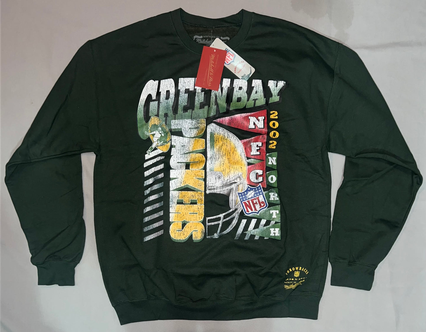 Green Bay Packers NFL Mitchell & Ness Throwback Easy Cool Crewneck Sweatshirt