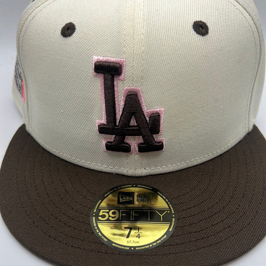 Los Angeles Dodgers MLB New Era 59Fifty Genuine Merchandise “Dodgers Stadium Since 1962” Side Patch Mocha/Brown/ Fitted Hat