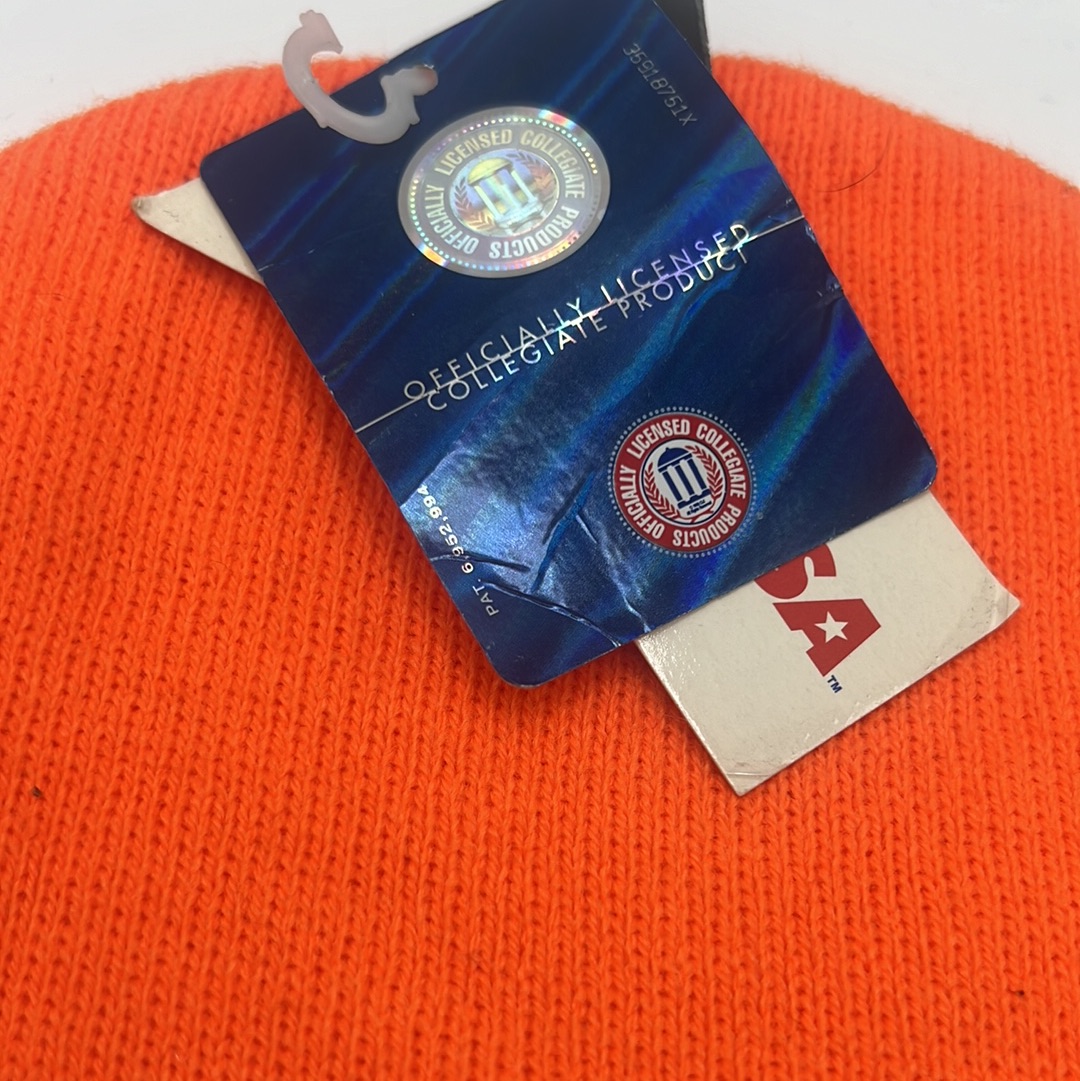 Illinois University Officially Licensed Collegiate Ann Co Product Neon Orange Beanie