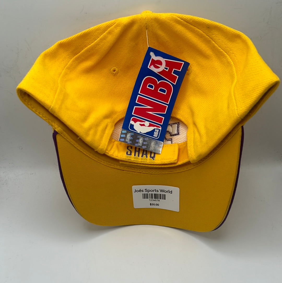 Vintage Los Angeles Lakers NBA #34 Shaq O'Neal Gold Adult Unisex Adjustable Hat