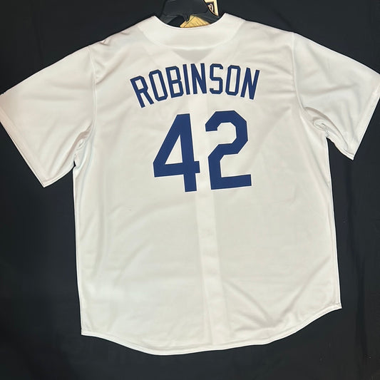 Los Angeles Dodgers MLB Majestic Cooperstown Collection #42 Robinson  Throwback Mens Jersey