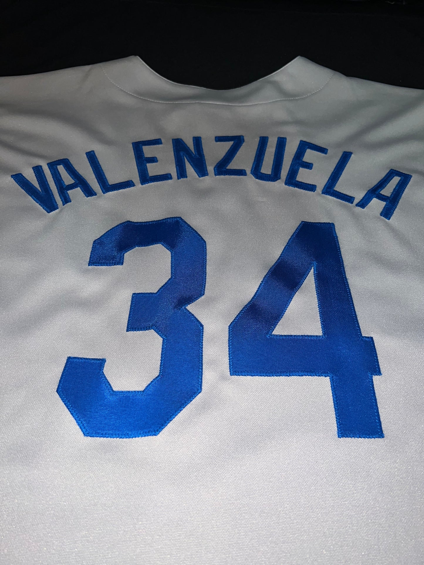 Los Angeles Dodgers MLB Majestic Genuine Merchandise #34 Valenzuela Big & Tall Grey Men Jersey