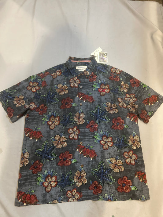 USC Trojans Tommy Bahama Silk Button-Up Floral Original Fit Men Polo Guayabera