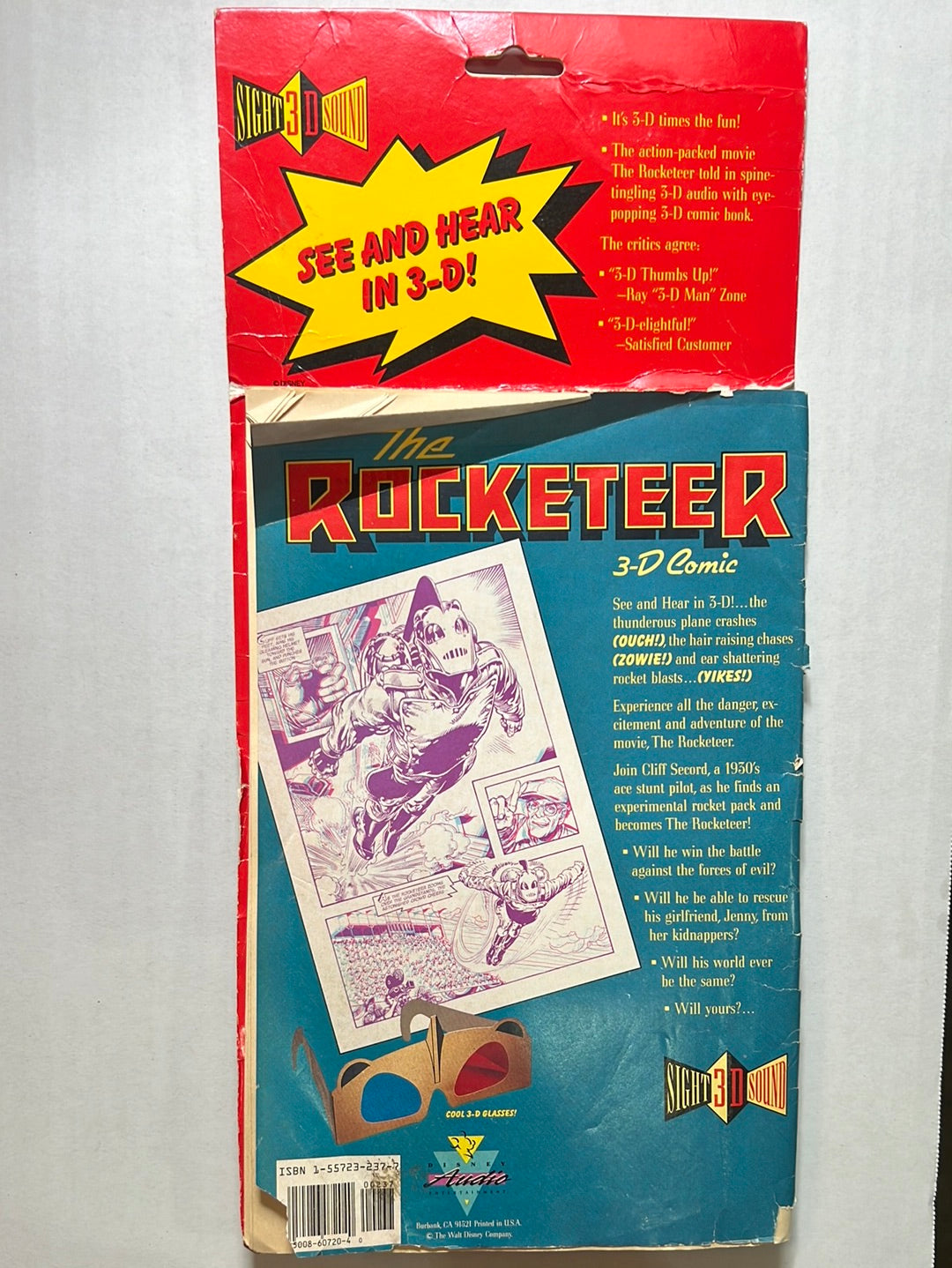 Rocketeer 3-D Comic with 30 min Cassette and 3-D Glasses Disney Audio Entertainment Comic Book