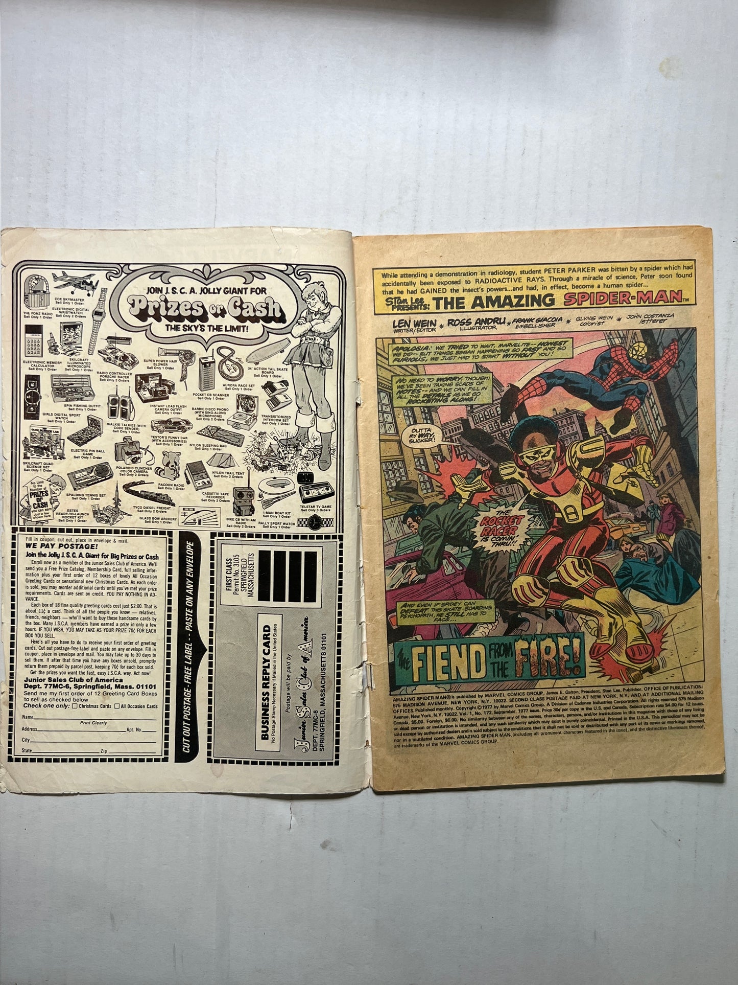 The Amazing Spider-Man by Marvel Comics Group “The Fiend from the Fire!” #172 Sept 1977 Comic Books
