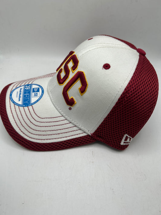 USC Trojans New Era 39Thirty Flex-Fitted Hat - White/Cardinal