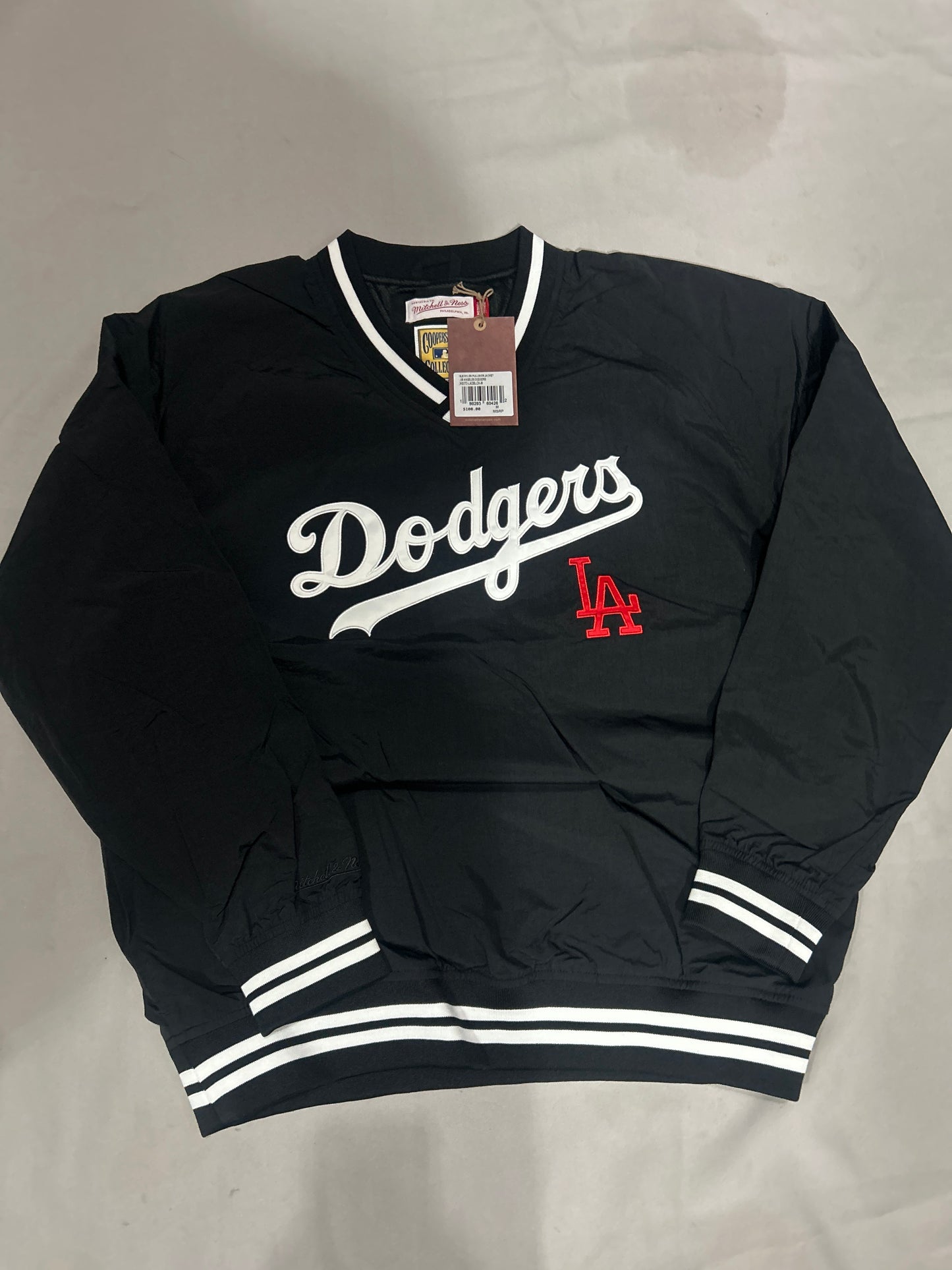 Los Angeles Dodgers MLB Mitchell & Ness Cooperstown Collection Black Nylon Pullover Jacket