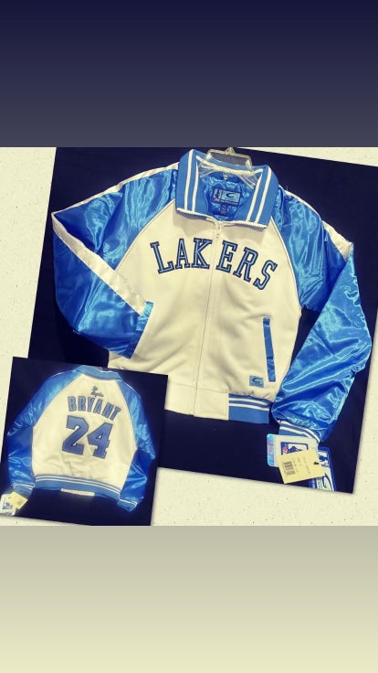 Los Ángeles Lakers NBA Kobe Bryant Vintage Satin Jacket for Women #24