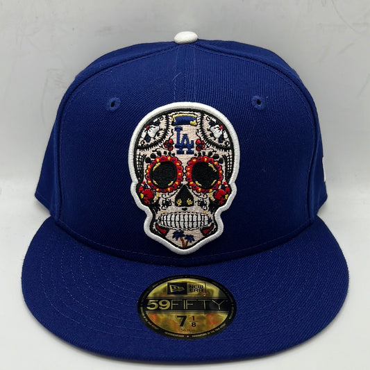 Los Angeles Dodgers MLB New Era 59Fifty Genuine Merchandise Sugar Skull Royal Blue Fitted Hat