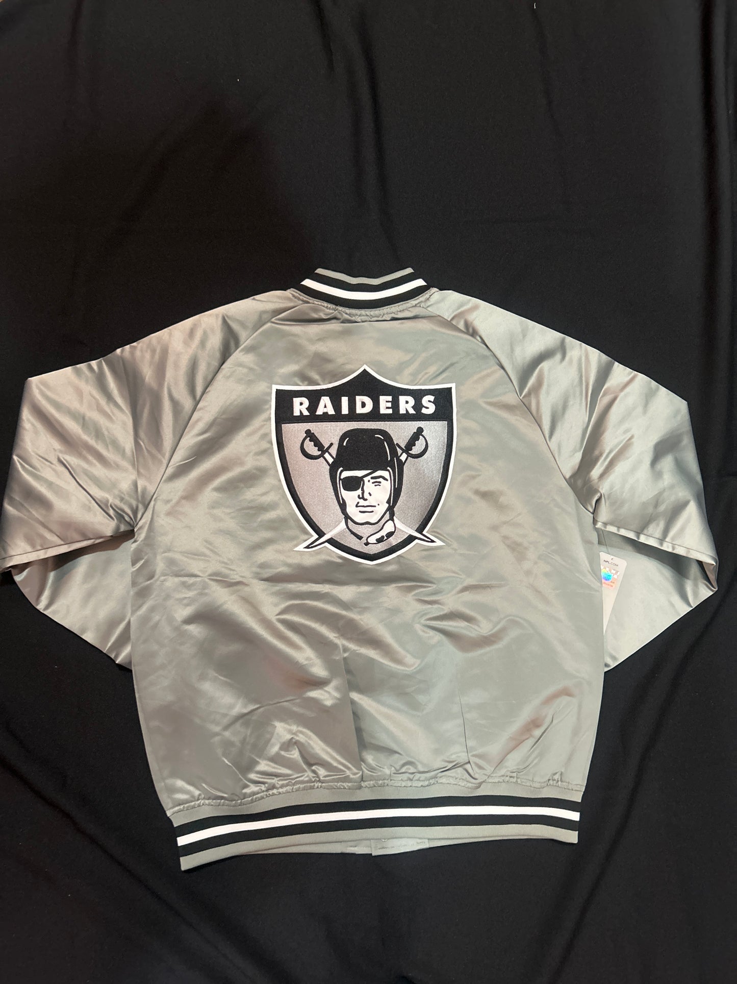 Las Vegas Raiders NFL Mitchell & Ness Throwback Double Clutch Men Satin Jacket