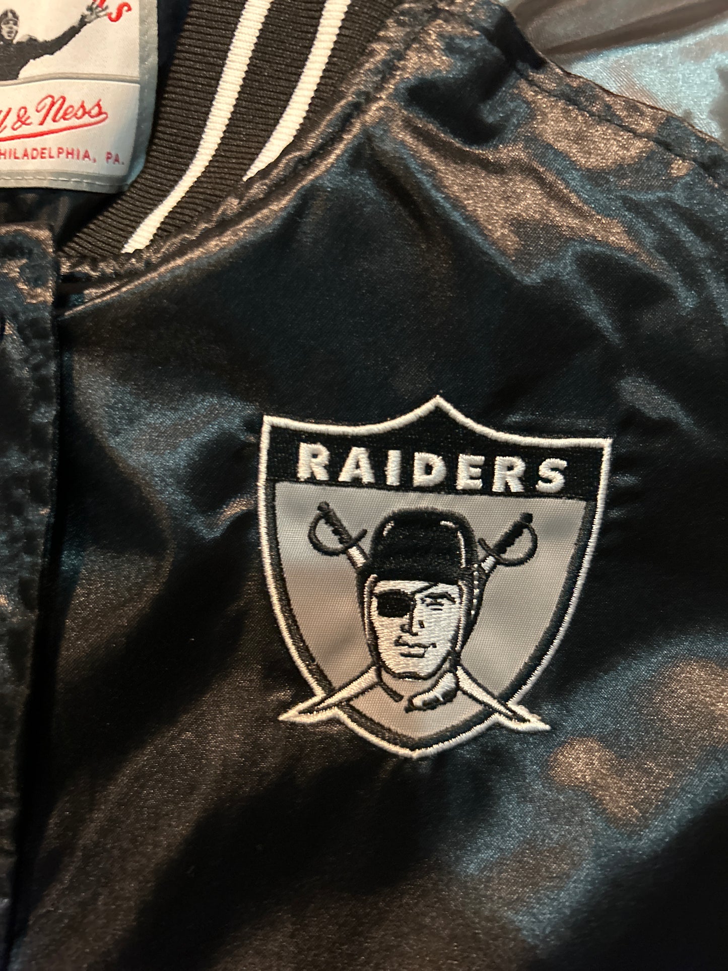 Las Vegas Raiders NFL Mitchell & Ness Throwback Satin Women Jacket