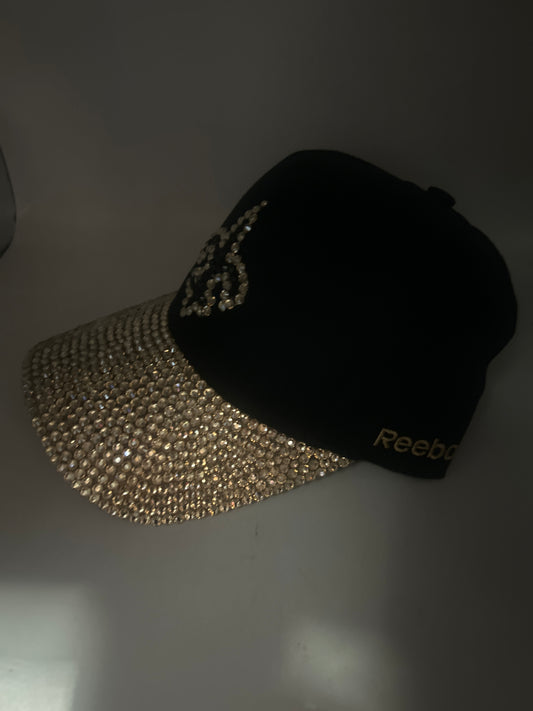 New Orleans Saints NFL Reebok Bedazzled Adjustable Hat Old Black/Gold
