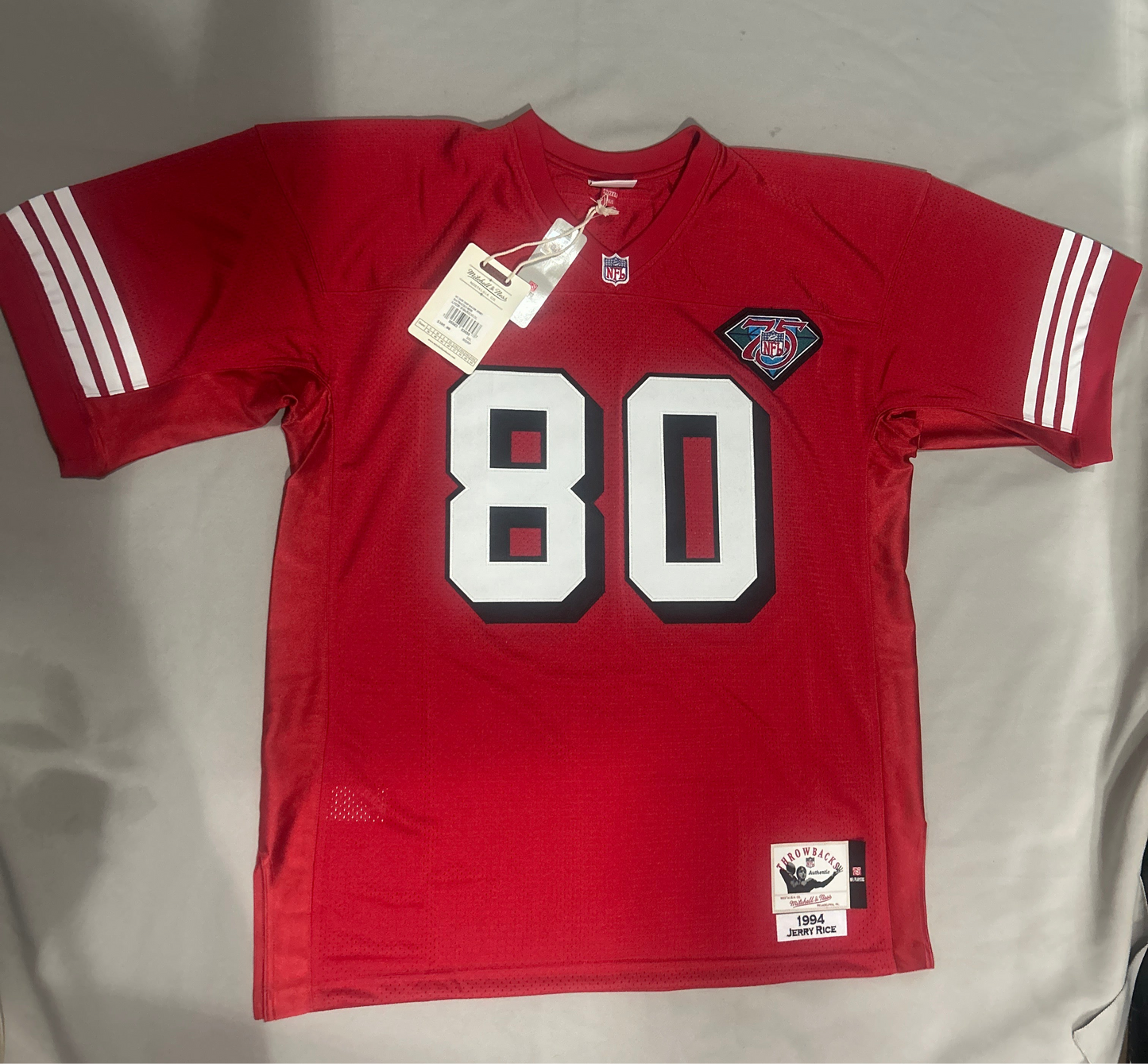 San Francisco NFL Mitchell & Ness Throwback Authentic #80 1994 Jerry Rice Men’s Jersey