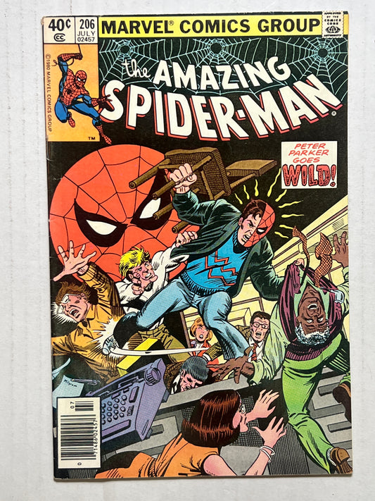 The Amazing Spider-Man By Marvel Comics Group “Peter Parker goes Wild!” #206 July 1980 Comic Book