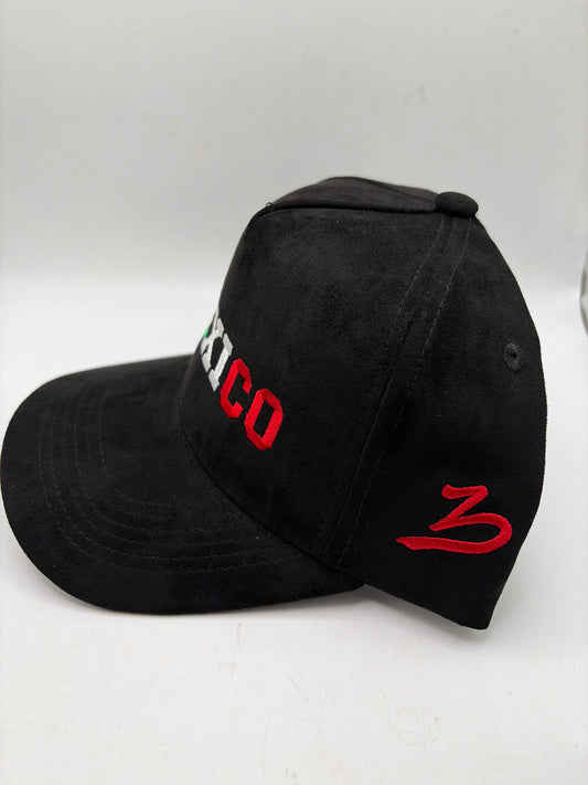 México JSW Authentic Black Suede A-Frame Adjustable Hat