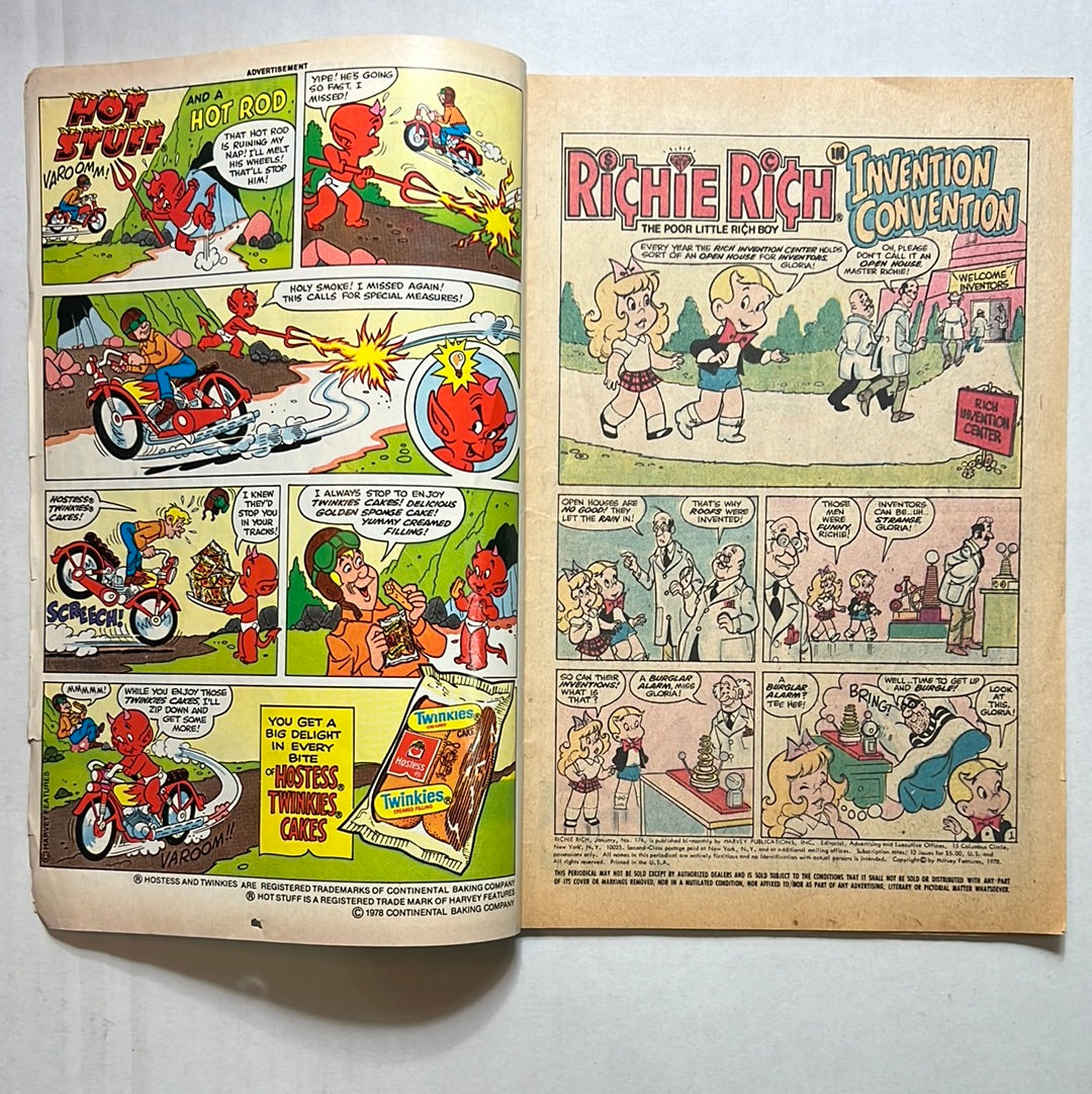 Richie Rich “The Poor Little Rich Boy” no. 174 Harvey World Comic Book