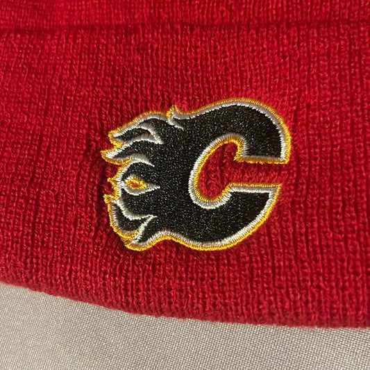 Calgary Flames NHL Zephyr Knit Cuffed Pom Beanie