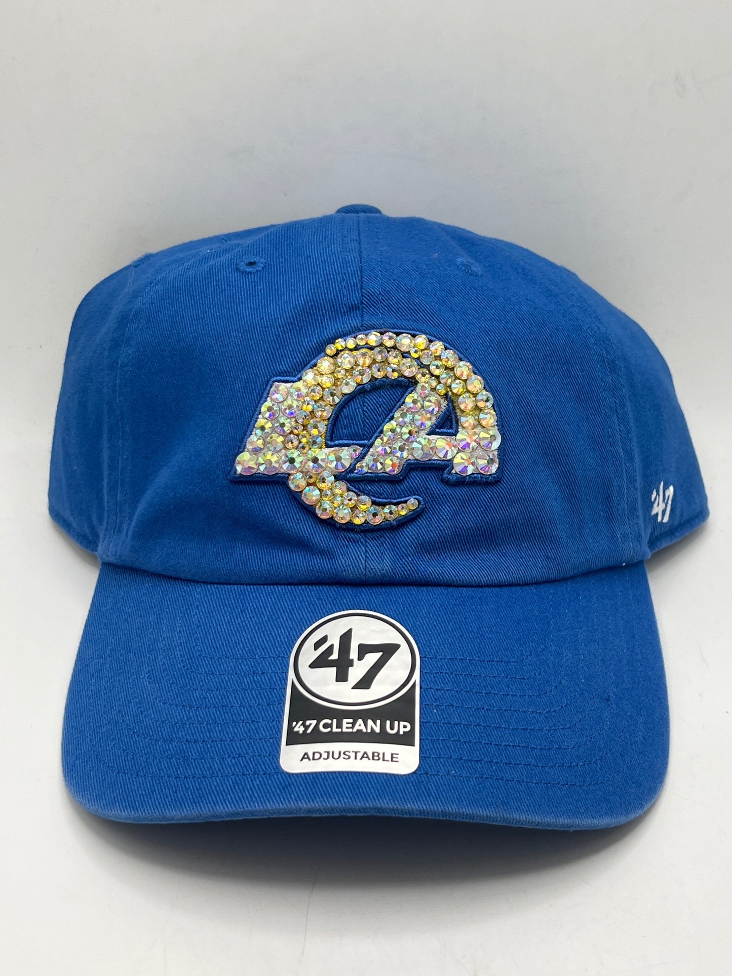 Los Angeles Rams NFL 47Clean Up Logo Bedazzle Royal Blue Adjustable Hat