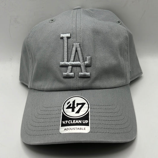 Los Angeles Dodgers MLB 47Clean Up Brand Genuine Merchandise Light Grey Adjustable Hat