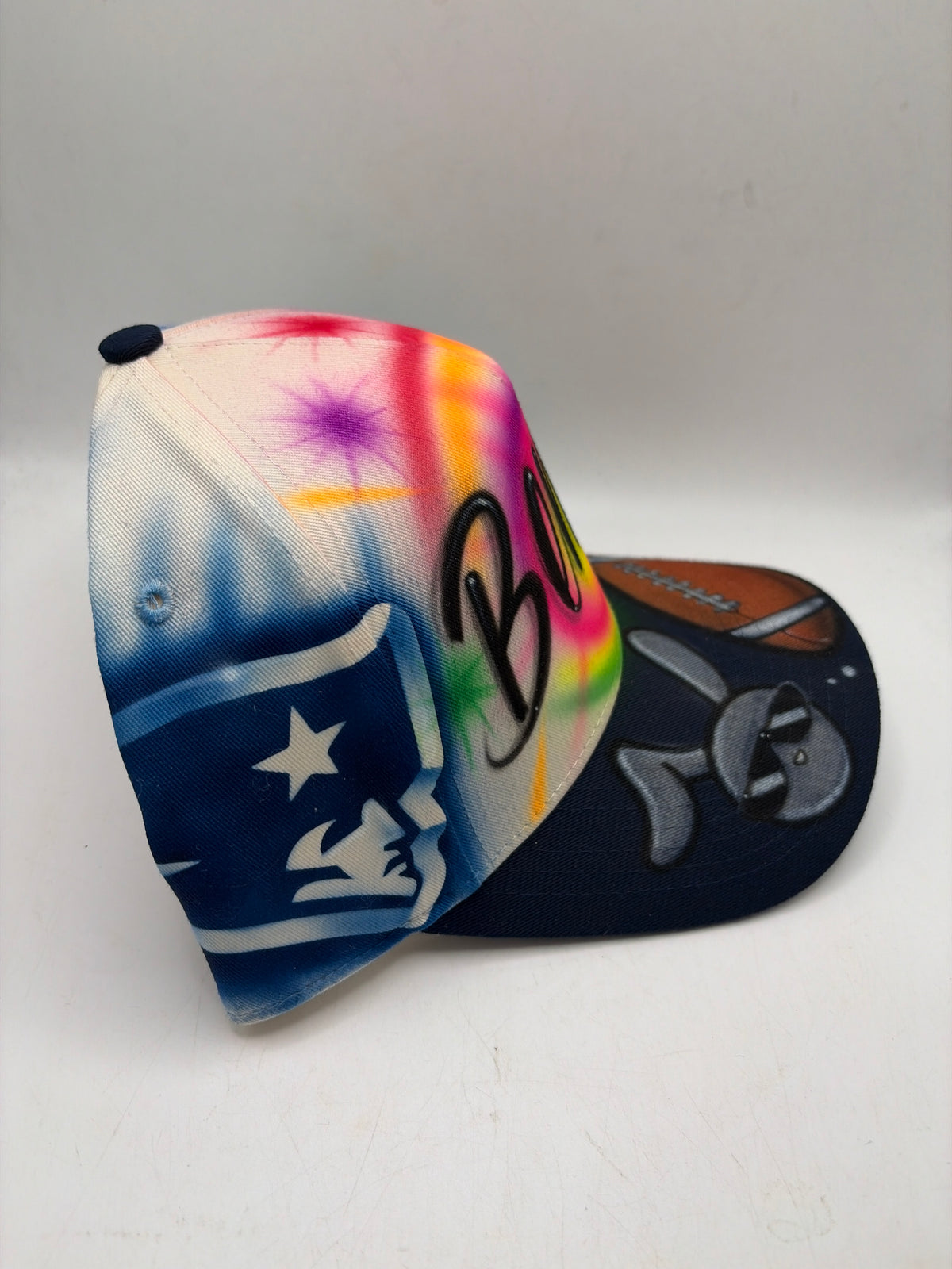 Super Bowl LX JSW Football-Bunny Benito Hand Painted A-Frame Adjustable Hat